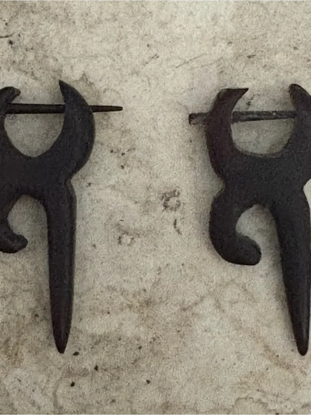Handcrafted Black Tribal Spike Stud Earrings - Men Accessories. Wood handmade